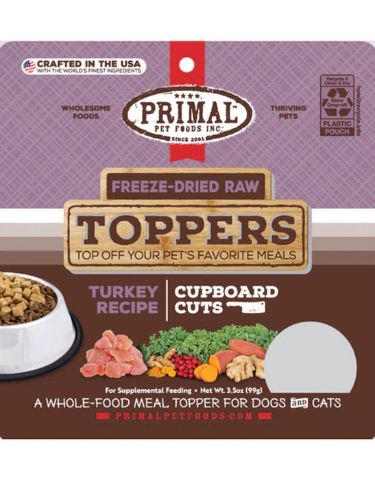 Primal Freeze Dried Cupboard Cuts Toppers Turkey 3.5 oz.