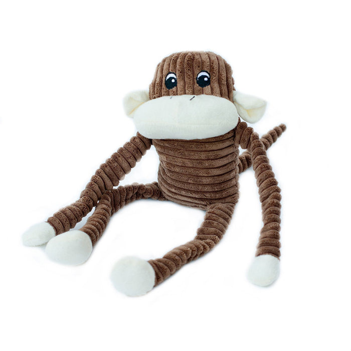 ZippyPaws Spencer the Crinkle Monkey Dog Toy Brown 1ea/LG