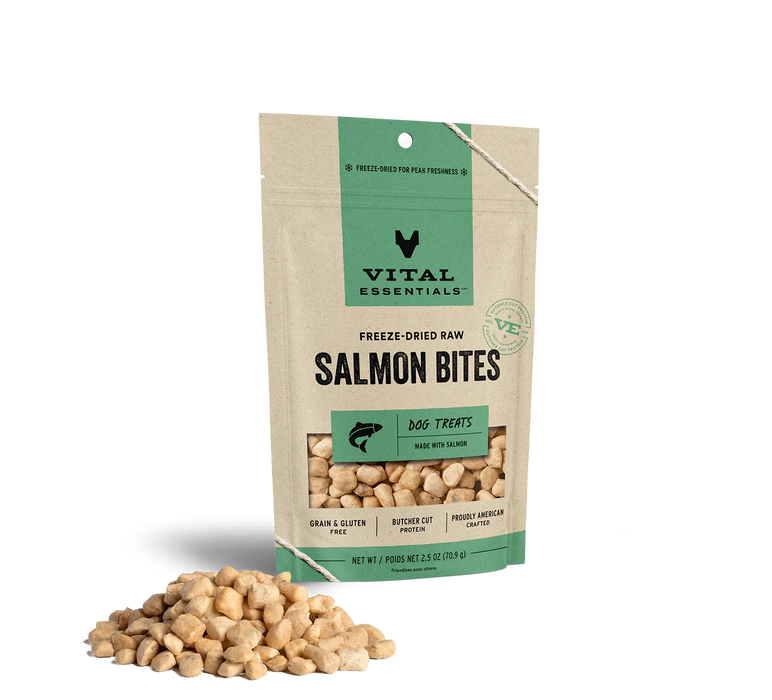 Vital Essentials Dog Freeze-Dried Treat Bites Salmon 2.5oz.