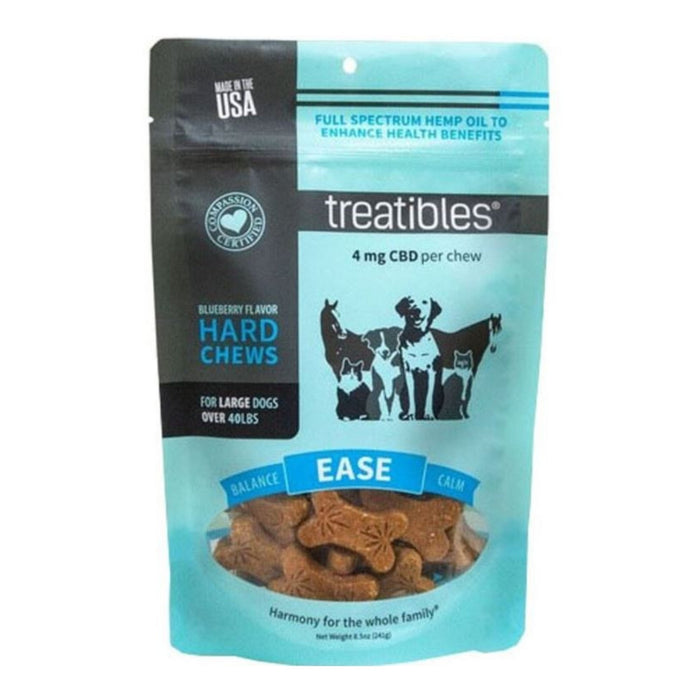 Treatibles Hemp Wellness Hard Chews Ease Blueberry Large-45 Ct