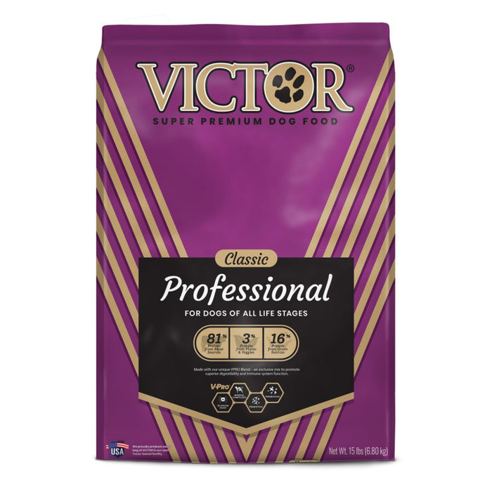 Victor Super Premium Dog Food Classic Professional Dry Dog Food Beef, 1ea/15 lb