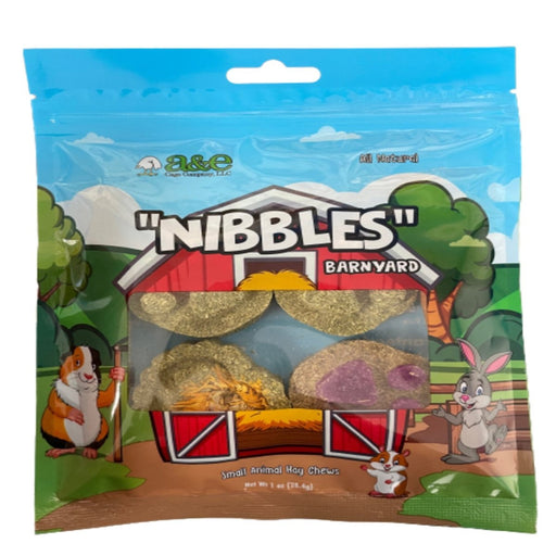 A and E Cages Barnyard Nibbles Hay Chew Small Animal Bites Variety 6pc - Petsplace.store