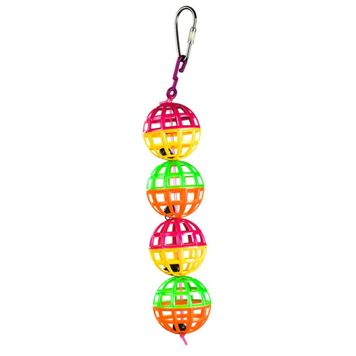 A and E Cages Happy Beaks Jingle Lattice Balls Toy 1.5in x 1.5in x 5.5in - Petsplace.store