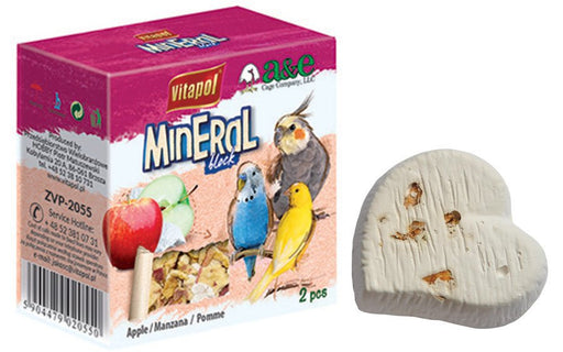 A and E Cages Vitapol Infused Mineral Block for Birds Apple 35 grams - Petsplace.store