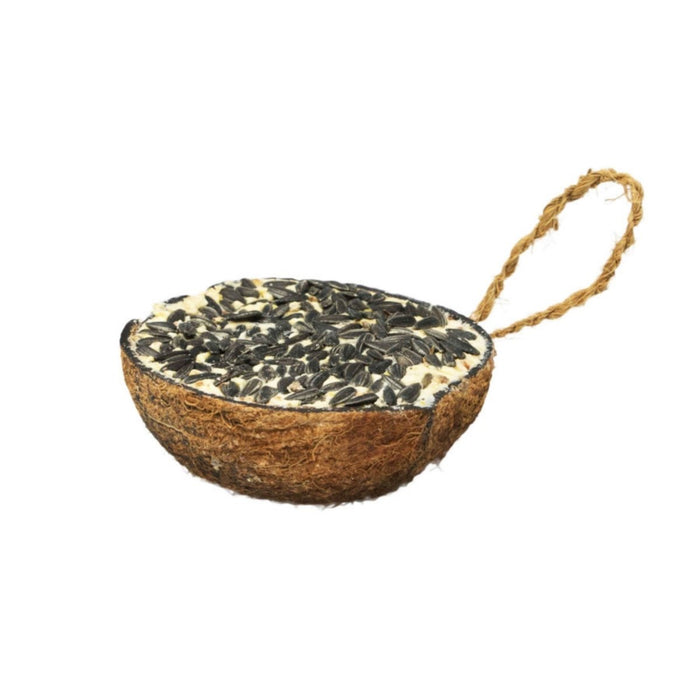 A & E Cages Garden & Fun Half Coconut w/Suet & Black Oil Sunflower Bird Treat 1ea/290 g - Petsplace.store