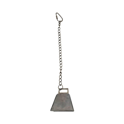 A & E Cages Happy Beaks Silver Bird Bell on Chain Bird Toy 1ea/LG - Petsplace.store