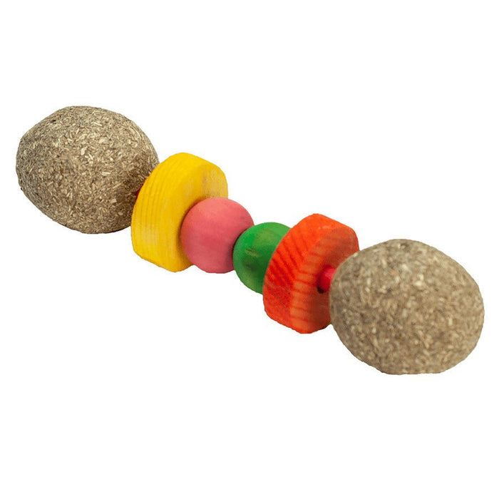 A E Cages Nibbles Hay Dumbbell Small Animal Chew 1ea - One Size - Petsplace.store