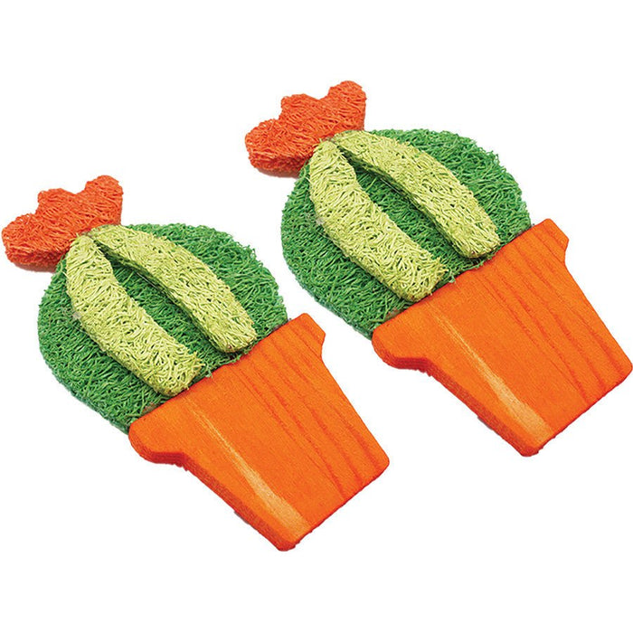 A &E Cages Nibbles Small Animal Loofah Chew Toy Barrel Cactus; 1ea - Petsplace.store