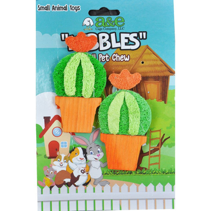 A &E Cages Nibbles Small Animal Loofah Chew Toy Barrel Cactus; 1ea - Petsplace.store