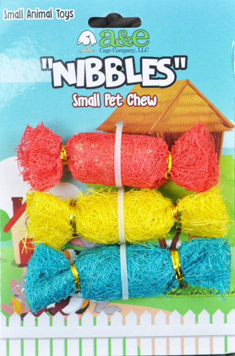 A &E Cages Nibbles Small Animal Loofah Chew Toy Candies; 1ea - Petsplace.store