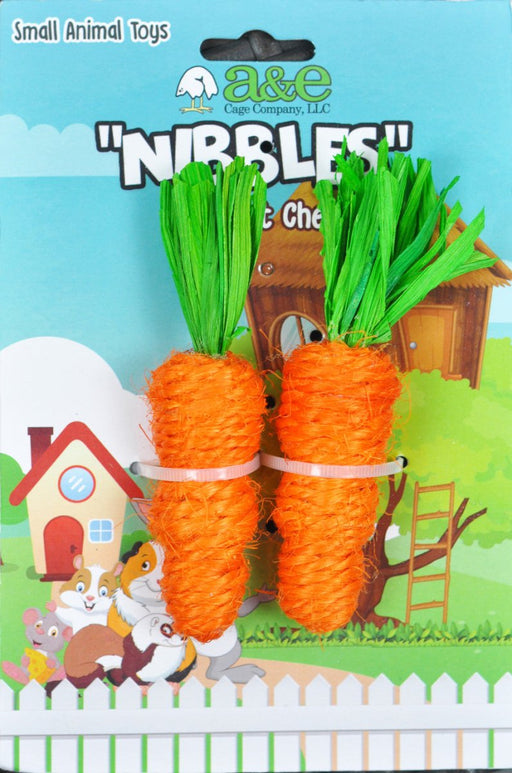 A &E Cages Nibbles Small Animal Loofah Chew Toy Carrots; 1ea - Petsplace.store