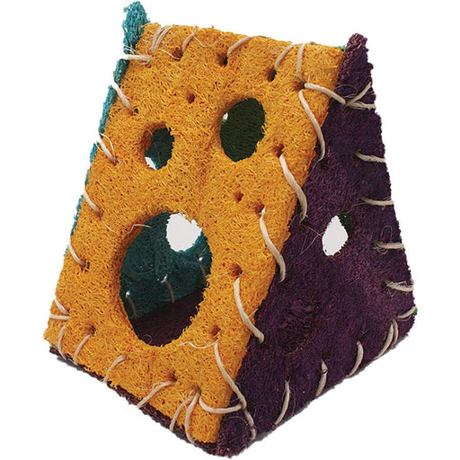 A &E Cages Nibbles Small Animal Loofah Chew Toy Cheese House; 1ea - Petsplace.store