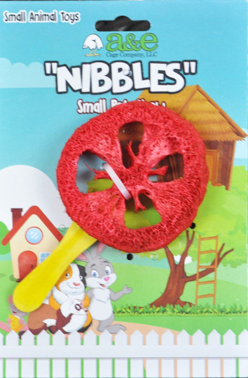 A &E Cages Nibbles Small Animal Loofah Chew Toy Lollipop; 1ea - Petsplace.store