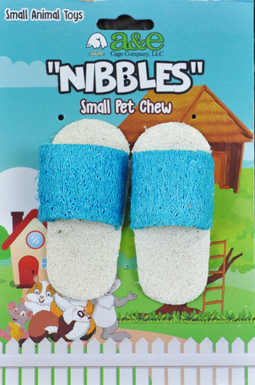 A &E Cages Nibbles Small Animal Loofah Chew Toy Sandals; 1ea - Petsplace.store