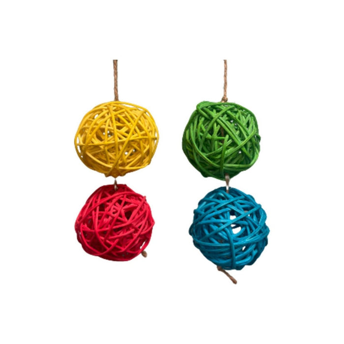 A & E Cages Nibbles Vine Ball on String Small Animal Chew Toy 1ea/One Size - Petsplace.store