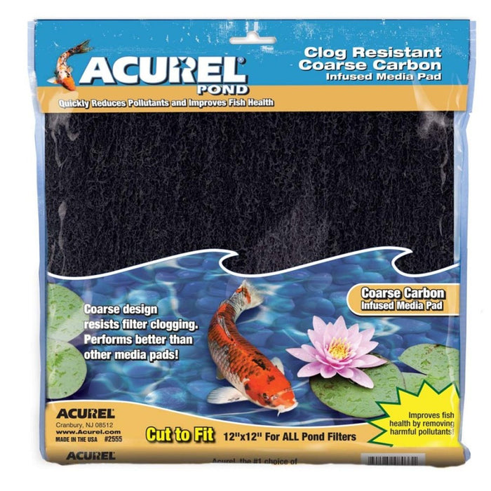 Acurel Coarse Carbon Infused Media Pad 1ea/12 In X 12 in - Petsplace.store