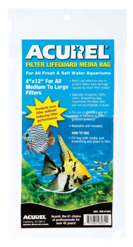 Acurel Filter Lifeguard Media Bag White 1ea/4 In X 12 in - Petsplace.store