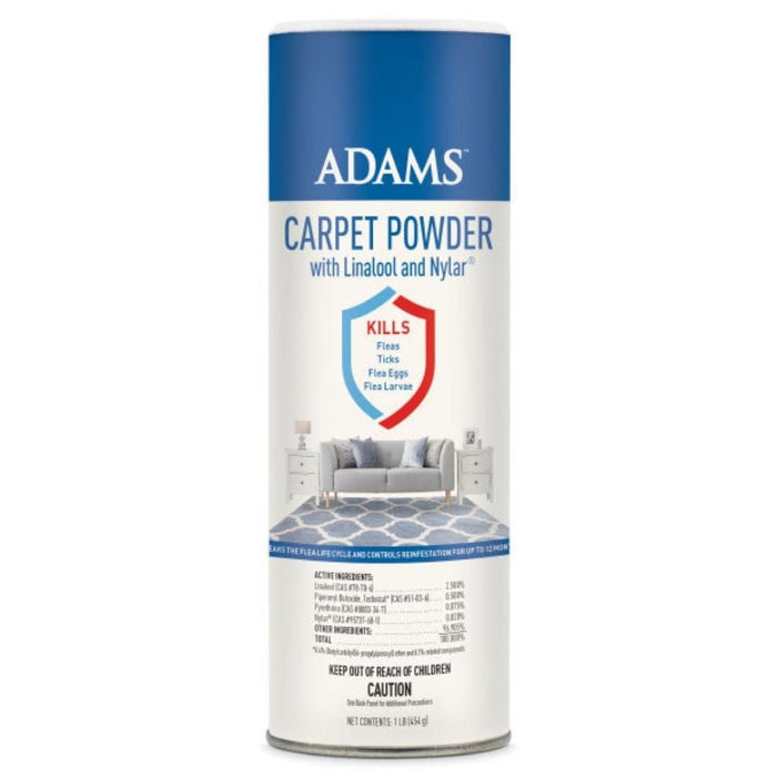 Adams Carpet Powder with Linalool and Nylar 1ea/16oz. - Petsplace.store