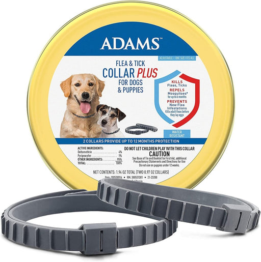 Adams Flea & Tick Collar Plus for Dogs & Puppies 1ea/2 pk - Petsplace.store