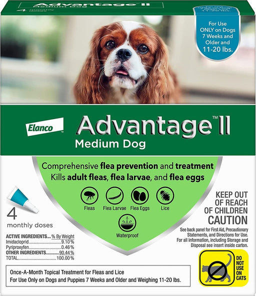 Advantage Ii Dog Meduim Teal 4 - Pack - Petsplace.store