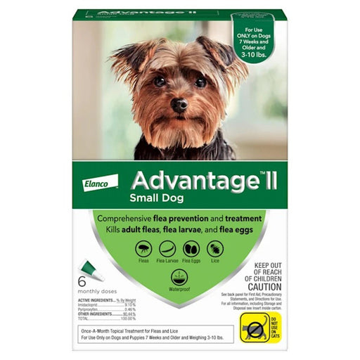 **Advantage Ii Dog Small Green 6 - Pack - Petsplace.store