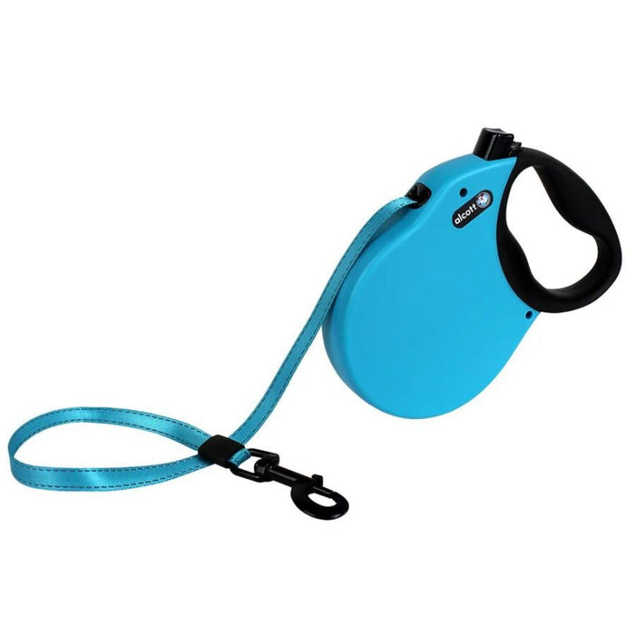 Alcott Expedition Retractable Belt Leash Blue Large - 24Ft - Petsplace.store