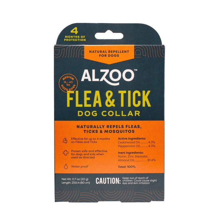 Alzoo Plant Based Flea & Tick Collar Medium Dog 26.6In. - Petsplace.store