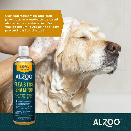 Alzoo Plant Based Flea & Tick Shampoo 12oz. - Petsplace.store