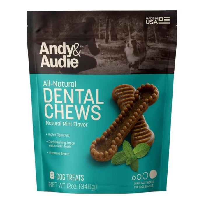 Andy & Audie Dental Chews For Dogs Mint Large 12oz. - Petsplace.store