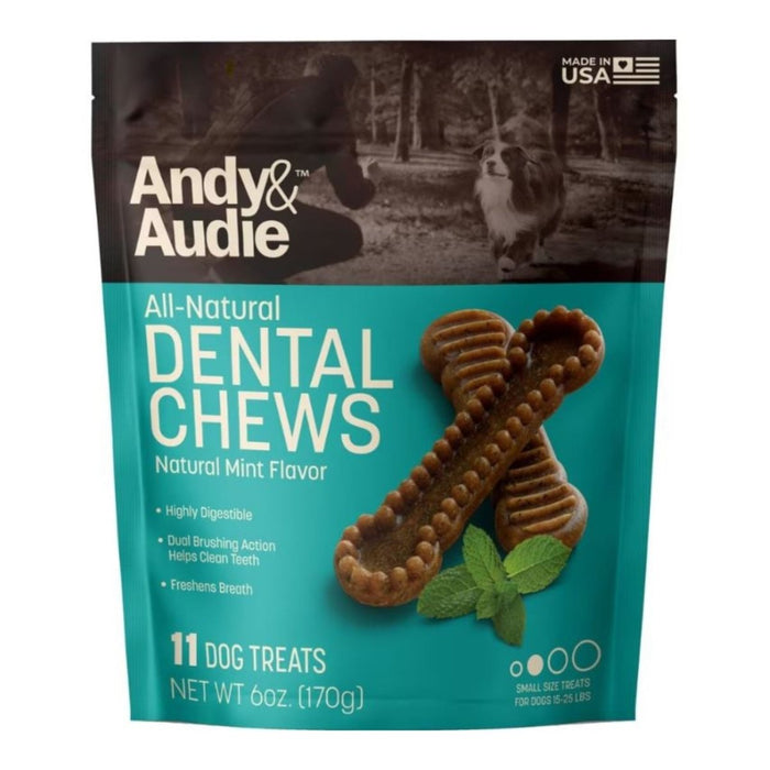 Andy & Audie Dental Chews For Dogs Mint Small 6oz. - Petsplace.store