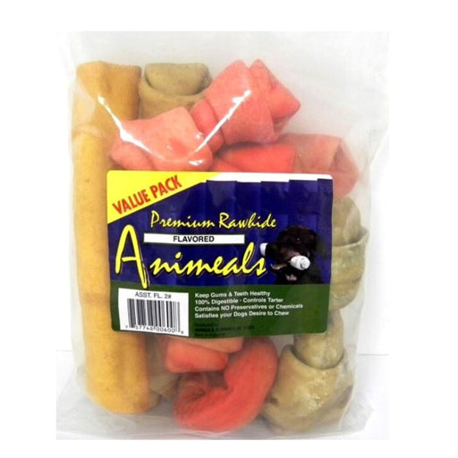 Animeal Assort Flav Large 3Lb Bag Rawhide Valuepack - Petsplace.store