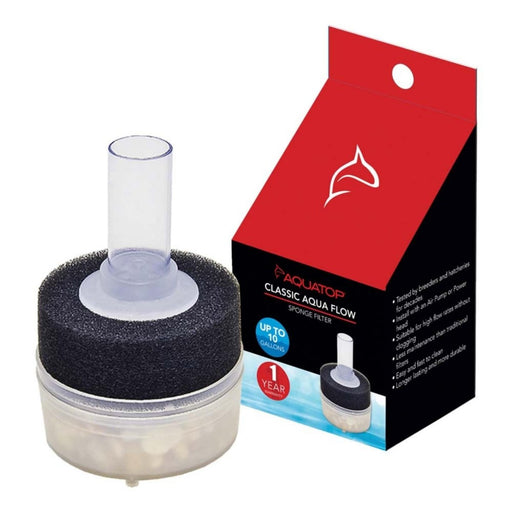 Aquatop Classic Aqua Flow CAF - 10 Internal Sponge Filter Black 1ea - Petsplace.store