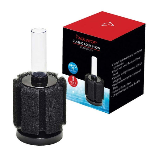 Aquatop Classic Aqua Flow CAF - 25 Internal Sponge Filter Black 1ea - Petsplace.store