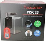 Aquatop PISCES All - in - one Nano Cube Glass Aquarium Kit Black, Clear 1ea/5 gal - Petsplace.store