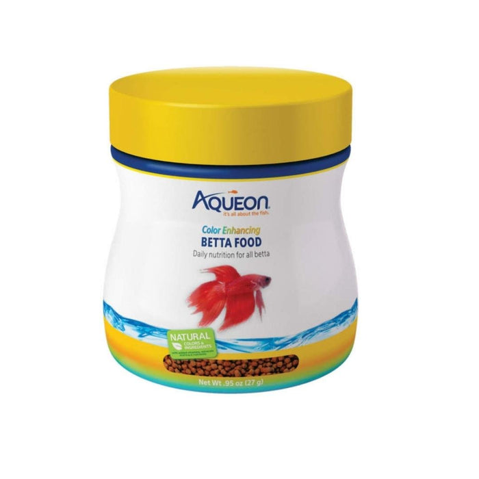 Aqueon Betta Food Color Enhancing 1ea/Floating Pellet, .95 oz - Petsplace.store