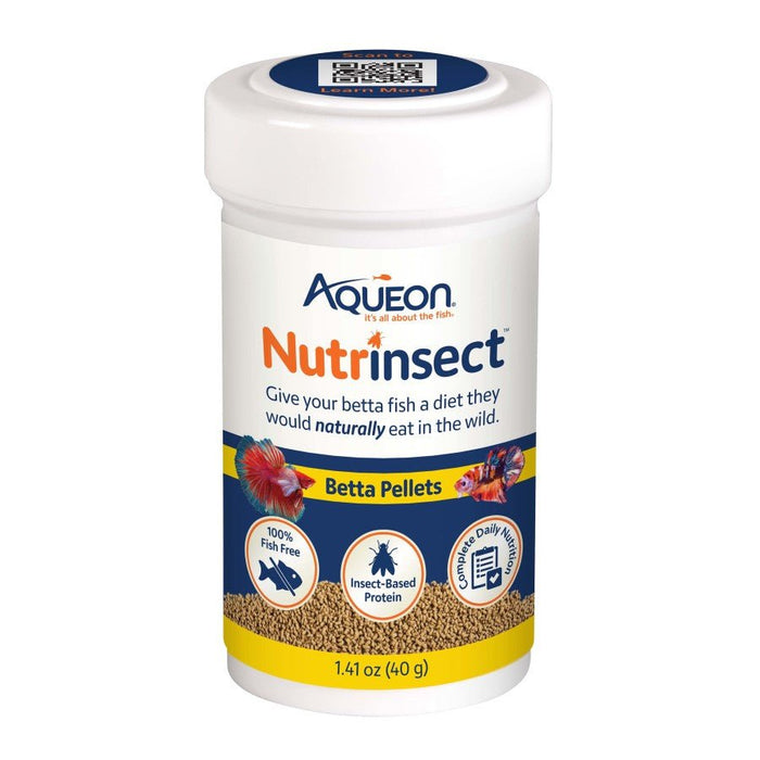 Aqueon Nutrinsect Fish - Free Fish Food Betta Pellets 1ea/1.41 oz - Petsplace.store