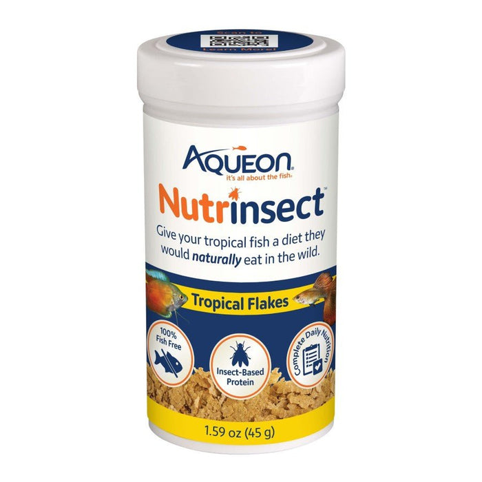 Aqueon Nutrinsect Fish - Free Fish Food Tropical Flakes 1ea/1.59 oz - Petsplace.store