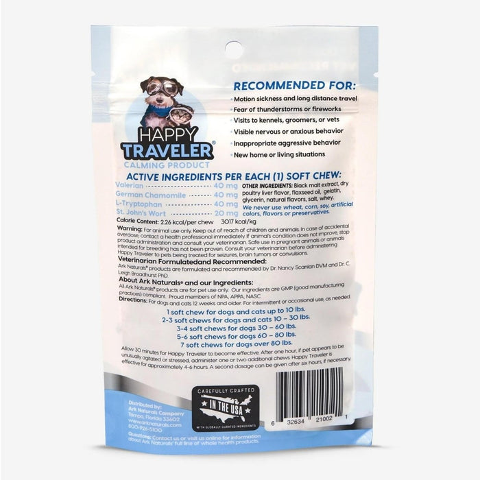 Ark Naturals Happy Traveler Dog And Cat Soft Chews; 75 Count - Petsplace.store