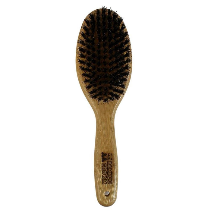 Bamboo Groom Oval Boar Bristle Brush Large - Petsplace.store