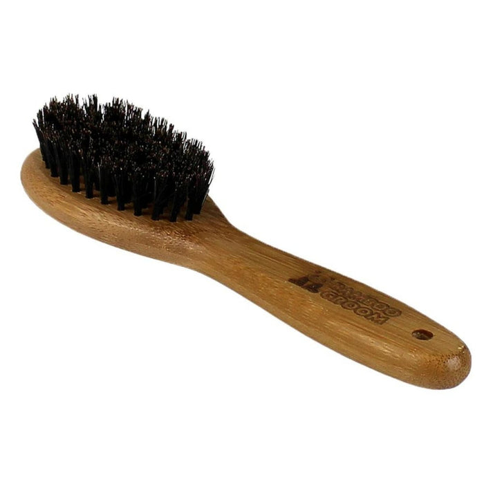 Bamboo Groom Oval Boar Bristle Brush Small/Medium - Petsplace.store