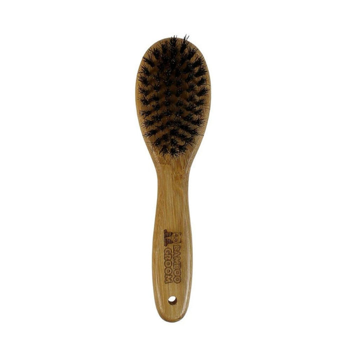 Bamboo Groom Oval Boar Bristle Brush Small/Medium - Petsplace.store