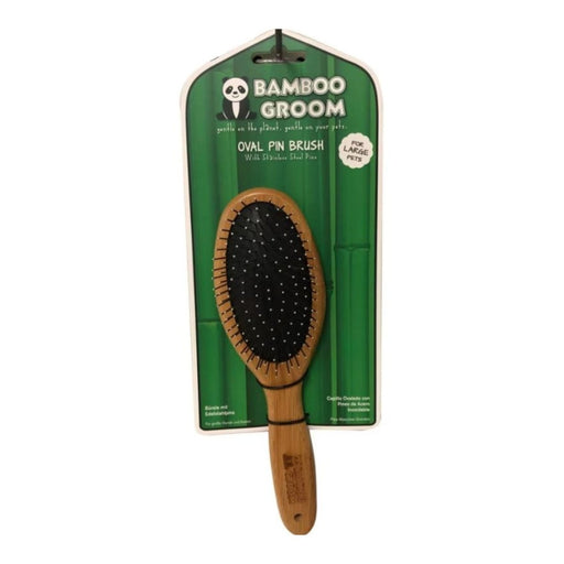 Bamboo Groom Oval Pin Brush Large - Petsplace.store