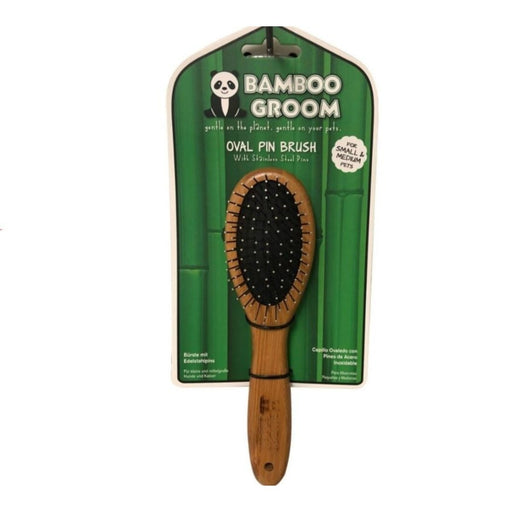 Bamboo Groom Oval Pin Brush Small/Medium - Petsplace.store