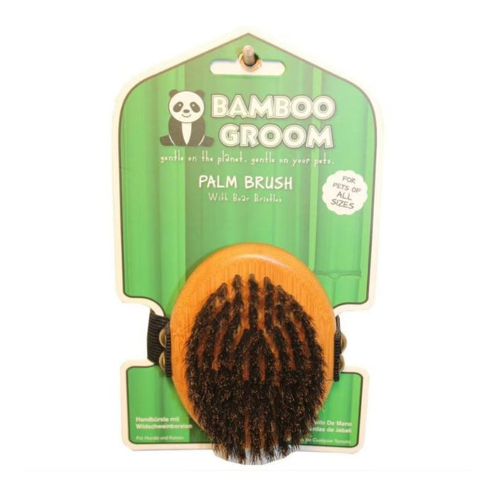 Bamboo Groom Palm Boar Bristle Brush - Petsplace.store