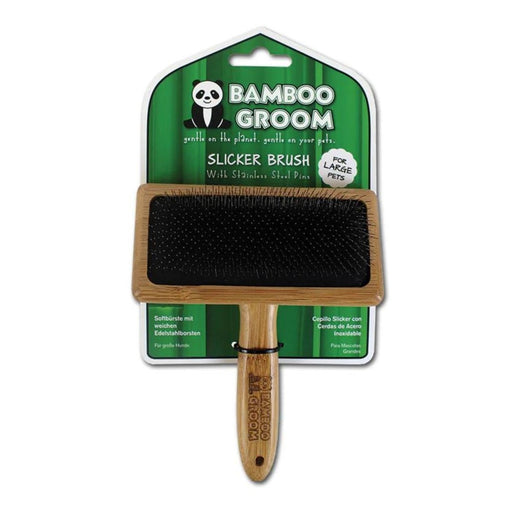 Bamboo Groom Slicker Brush Large - Petsplace.store