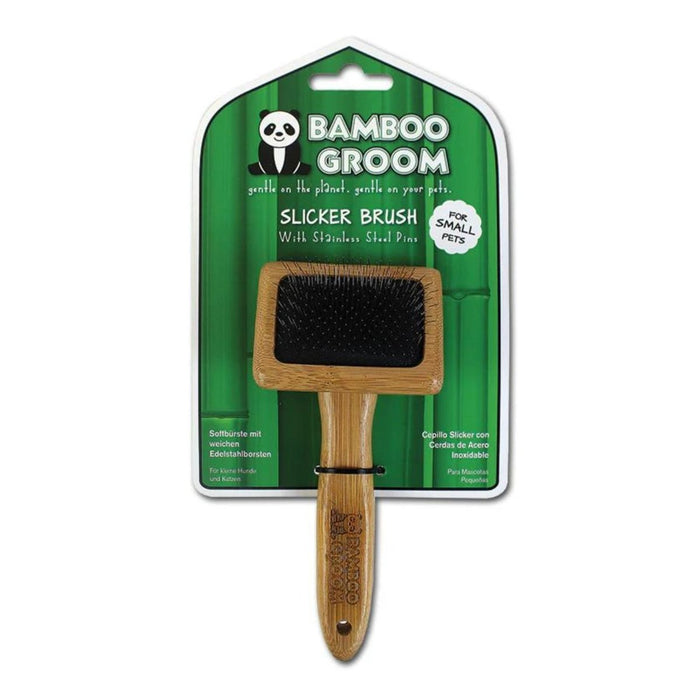 Bamboo Groom Slicker Brush Small - Petsplace.store