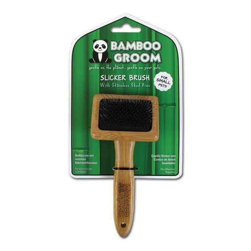 Bamboo Groom Slicker Brush Small - Petsplace.store