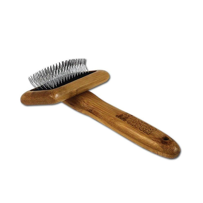 Bamboo Groom Slicker Brush Small - Petsplace.store