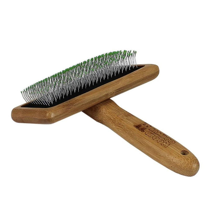 Bamboo Groom Soft Slicker Brush Large - Petsplace.store