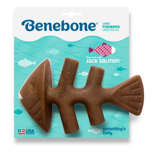 Benebone Fishbone Dog Chew Toy Salmon, 1ea/LG - Petsplace.store